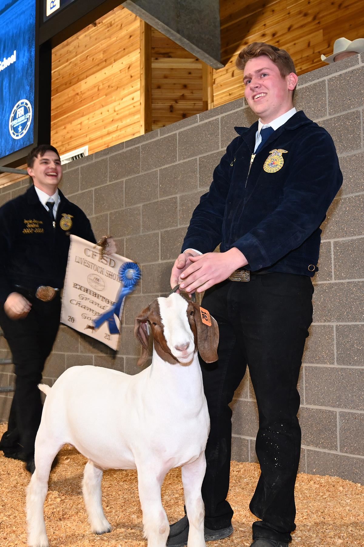 Cy Ranch High School senior Blake Wells had the Grand Champion Goat at the CFISD Livestock Show Association Show and Sale.